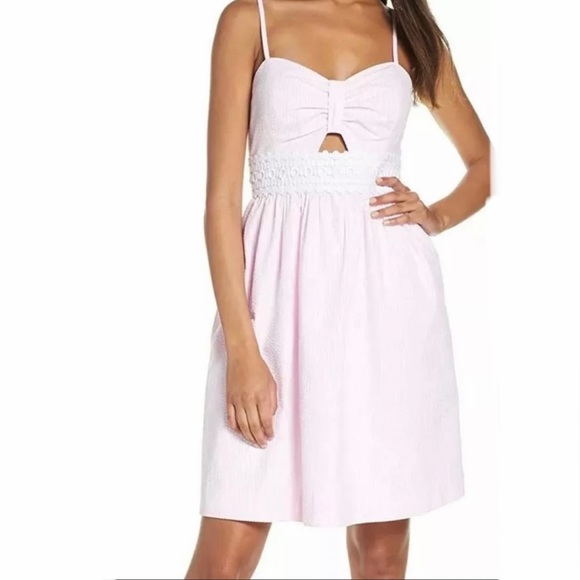 New! Lilly Pulitzer Sleeveless Seersucker Dress In Capri Coral Size 6🎀 - Picture 10 of 13